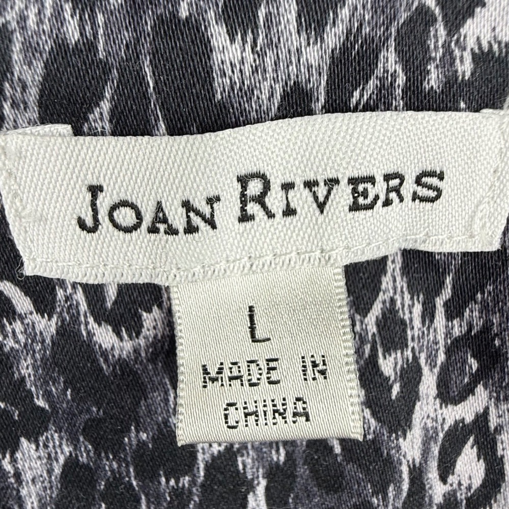 JOAN RIVERS Womens Leopard Print Blazer Jacket Size L Black Gray mob wife - Picture 4 of 9
